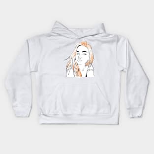 Beautiful girl looking at you - Redhead White Kids Hoodie